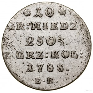 10 groszy miedziane, 1788 EB, Warszawa; wariant z kropk...