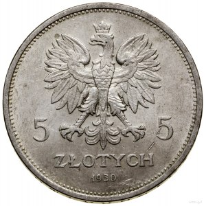 5 złotych, 1930, Warszawa; „Sztandar” - 100-lecie Powst...