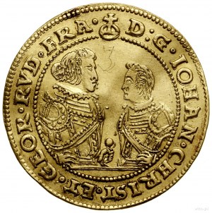 3 dukaty, 1610, Złoty Stok; Aw: Dwaj książęta w zbrojac...