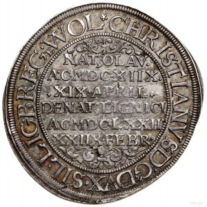 Półtalara pośmiertne, 1672, Brzeg; Aw: Popiersie księci...