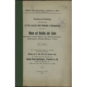 Katalog aukcyjny Adolph Hess Nachfolger „Sammlung des H...