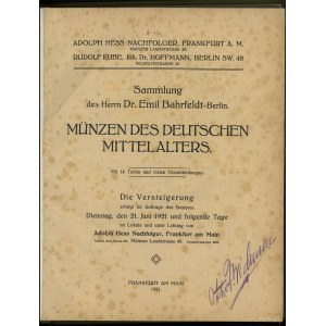 Katalog aukcyjny Adolph Hess Nachfolger „Sammlung des H...