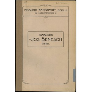 Katalog aukcyjny Edmund Rappaport „Sammlung Jos. Benesc...
