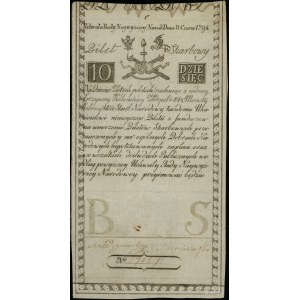 10 złotych polskich, 8.06.1794; seria C, numeracja 2715...
