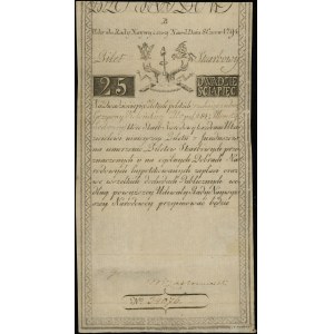 25 złotych polskich, 8.06.1794; seria B, numeracja 3407...