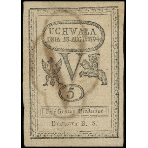 5 groszy miedziane, 13.08.1794; bez oznaczenia serii i ...