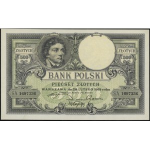 500 złotych, 28.02.1919; seria A, numeracja 1697336; Lu...