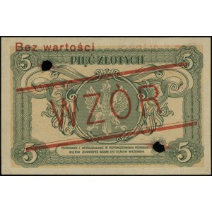 5 złotych, 1.05.1925; seria A 1234567 / A 8901234, czer...