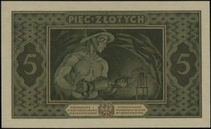 5 złotych, 25.10.1926; seria H, numeracja 7080562; Luco...