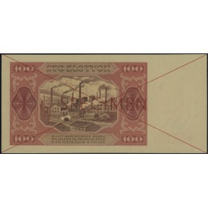100 złotych, 1.07.1948; czerwone dwukrotne przekreśleni...
