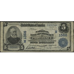 5 dolarów, 30.05.1905; seria E65634H (N 1366), niebiesk...