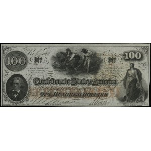 100 dolarów, 24.11.1862, numeracja 50763; papier ze zna...