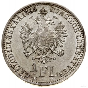 1/4 florena, 1865 A, Wiedeń; Herinek 640, KM 2214; bard...