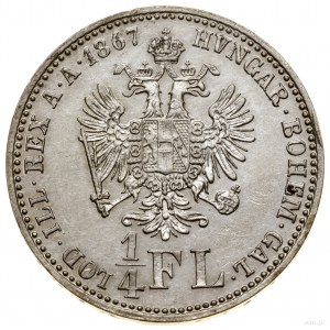 1/4 florena, 1867 A, Wiedeń; Herinek 658, KM 2216; bard...