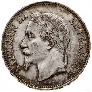 5 franków, 1870 A, Paryż; Gadoury 739, KM 799, Prieur/S...