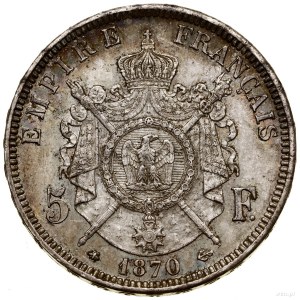 5 franków, 1870 A, Paryż; Gadoury 739, KM 799, Prieur/S...