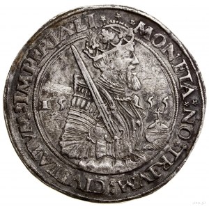 Écu, 1555, Deventer; Aw: Półpostać Karola V, z mieczem ...