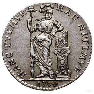 1/4 guldena, 1794, Utrecht; FŒD w legendzie awersu; KM ...