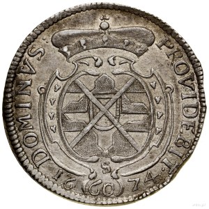 Gulden (60 krajcarów), 1674 S; Davenport 736, KM 39, We...