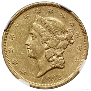 20 dolarów, 1852, Filadelfia; typ Liberty Head, bez mot...