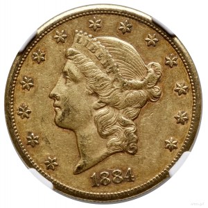 20 dolarów, 1884 CC, Carson City; typ Liberty Head, z m...