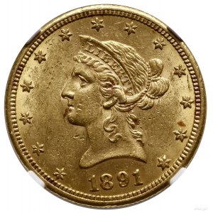 10 dolarów 1891 CC, Carson City; typ Liberty Head; Fr. ...