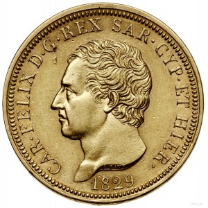 80 lirów, 1829 P, Genua; znak menniczy kotwica; Fr. 113...