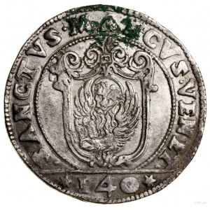 140 soldi (scudo), bez daty (1639-1646); litery G C (Ge...