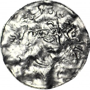 Niemcy, Esslingen, Henryk II 1002-1024, denar, gwiazdka/trzy kropki