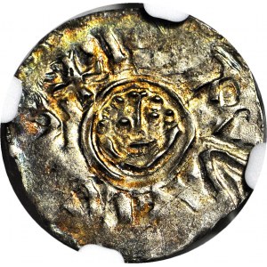 RR-, Bolesław III Krzywousty, denar wrocławski przed 1107, menniczy