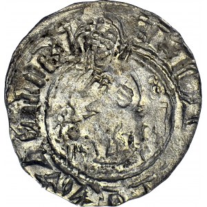 RR-, Kasimir III. der Große, Halber Pfennig (großer Vierteldollar), Krakau, S-MONETA (der Buchstabe S steht am Anfang der Inschrift)