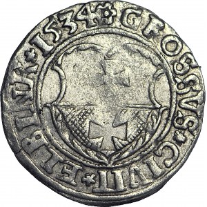 Zygmunt I Stary, Grosz 1534, Elbląg, ELBINK, PR