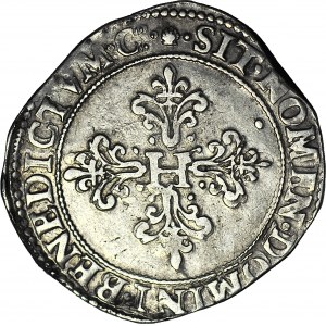 R-, Henryk Walezy, Król Polski, Frank 1584 M, Tuluza, data w otoku pod popiersiem