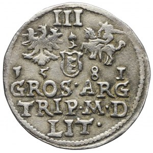 RR-, Stefan Batory, Trojak 1581, Wilno, listek