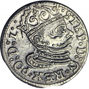 Stefan Batory, Trojak 1583, Ryga, rzadszy rocznik, piękny