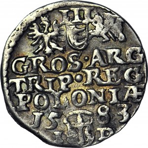 Stefan Batory, Trojak 1583, Olkusz, duża głowa, ID pod datą