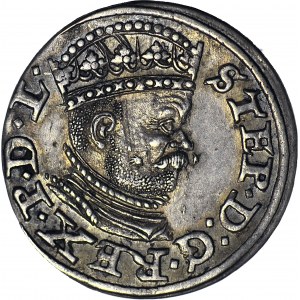 Stefan Batory, Trojak 1586 Ryga, mała głowa