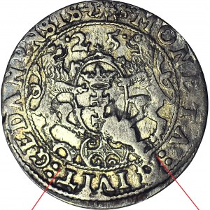R-, Zygmunt III Waza, Ort 1625, Gdańsk, PR, CIVITAT ułożone symetrycznie pod herbami (zamiast IT:)