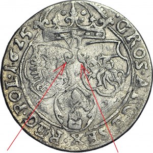 RRR-, Zygmunt III Waza, Szóstak 1625, Kraków, ZAMIENIONE TARCZE HERBOWE