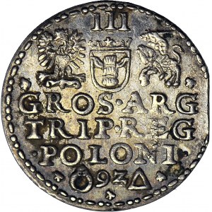 Zygmunt III Waza, Trojak 1592, Malbork, piękny