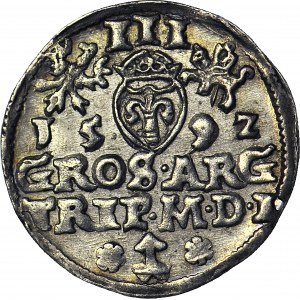 Zygmunt III Waza, Trojak 1592 Wilno, mała cyfra Z w dacie