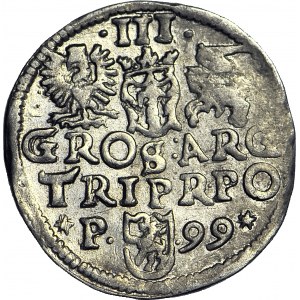 Zygmunt III Waza, Trojak 1599, Poznań, gwiazdki po bokach daty