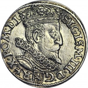 Zygmunt III Waza, Trojak Kraków 1601, piękny