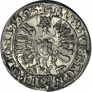 Zygmunt III Waza, Grosz 1605, Kraków, SIG, piękny