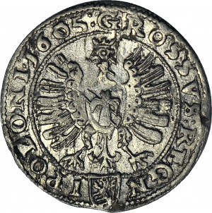 Zygmunt III Waza, Grosz 1605, Kraków, SIG, piękny