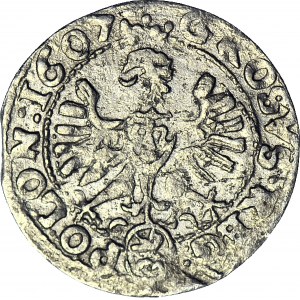 RR-, Zygmunt III Waza, Grosz 1607 Kraków, Lewart o okrągłej tarczy, R6