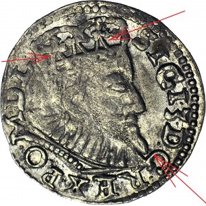 RR-, Z III Vasa, Trojak 1594, Poznań, long beard, different crown, type 4 pieces for 237 notes