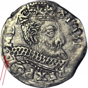 RR-, Zygmunt III Waza, Trojak 1597 Wschowa, dwie kropki (. .) po sobie, 1 szt. na 126 notowań