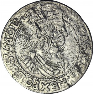 RR-, Johannes II. Kasimir, Sixpence 1664, Krakau, falscher Nennwert IV