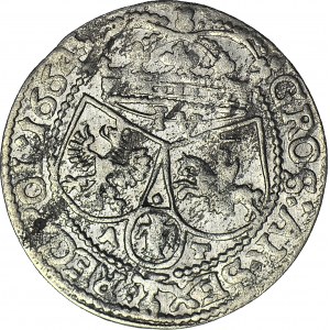 RR-, Johannes II. Kasimir, Sixpence 1664, Krakau, falscher Nennwert IV